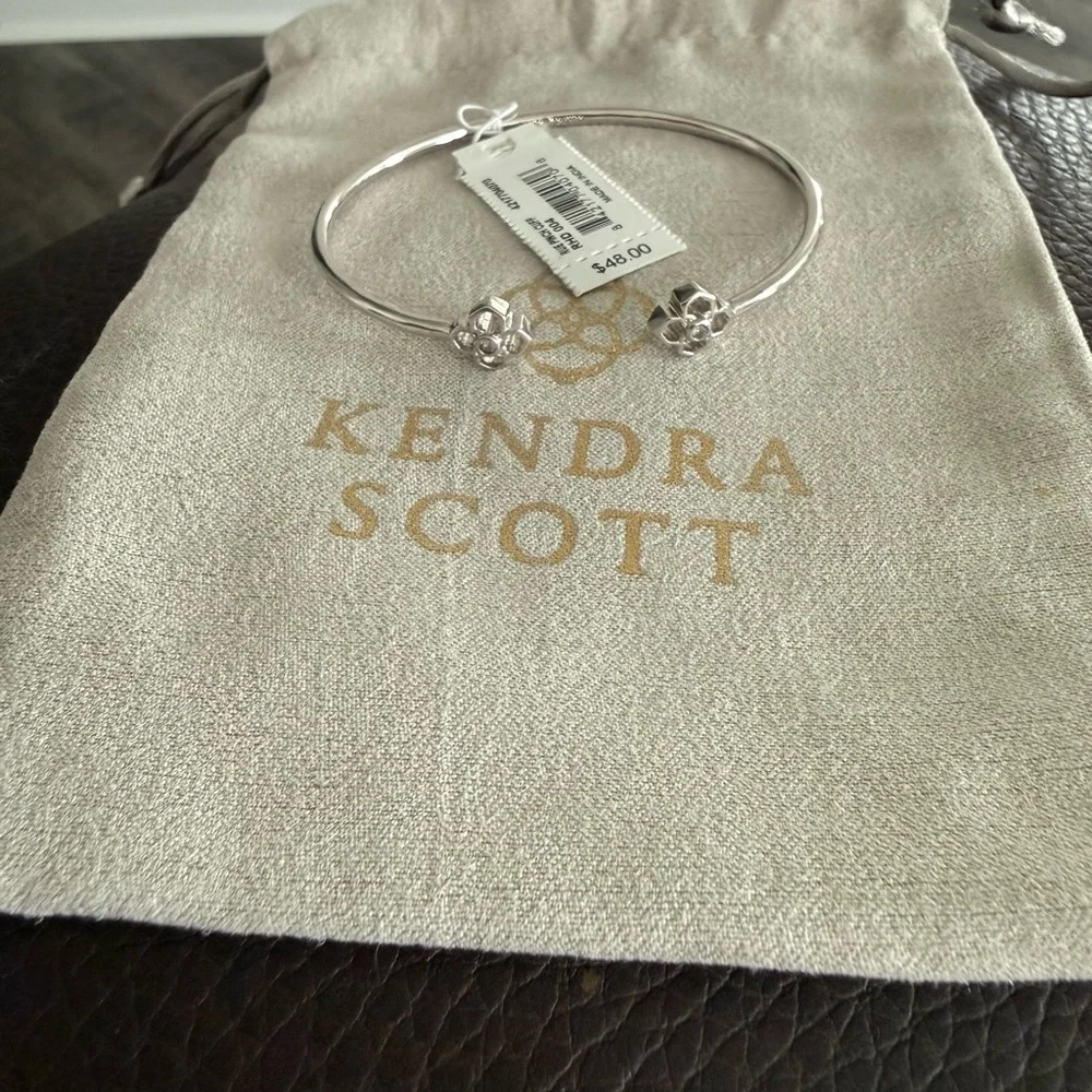 Kendra Scott Silver Floral Open Cuff Bracelet - Picture 2 of 3